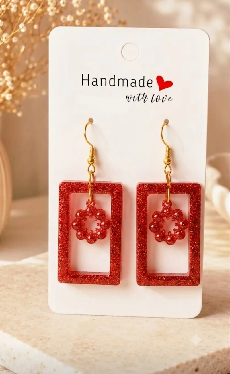 Pendientes Geométricos Flor