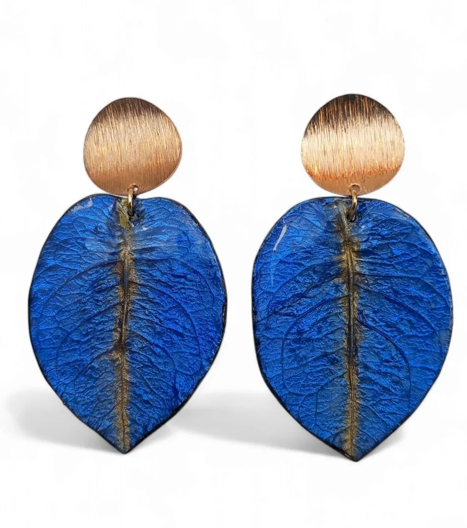 Pendientes pétalos azul