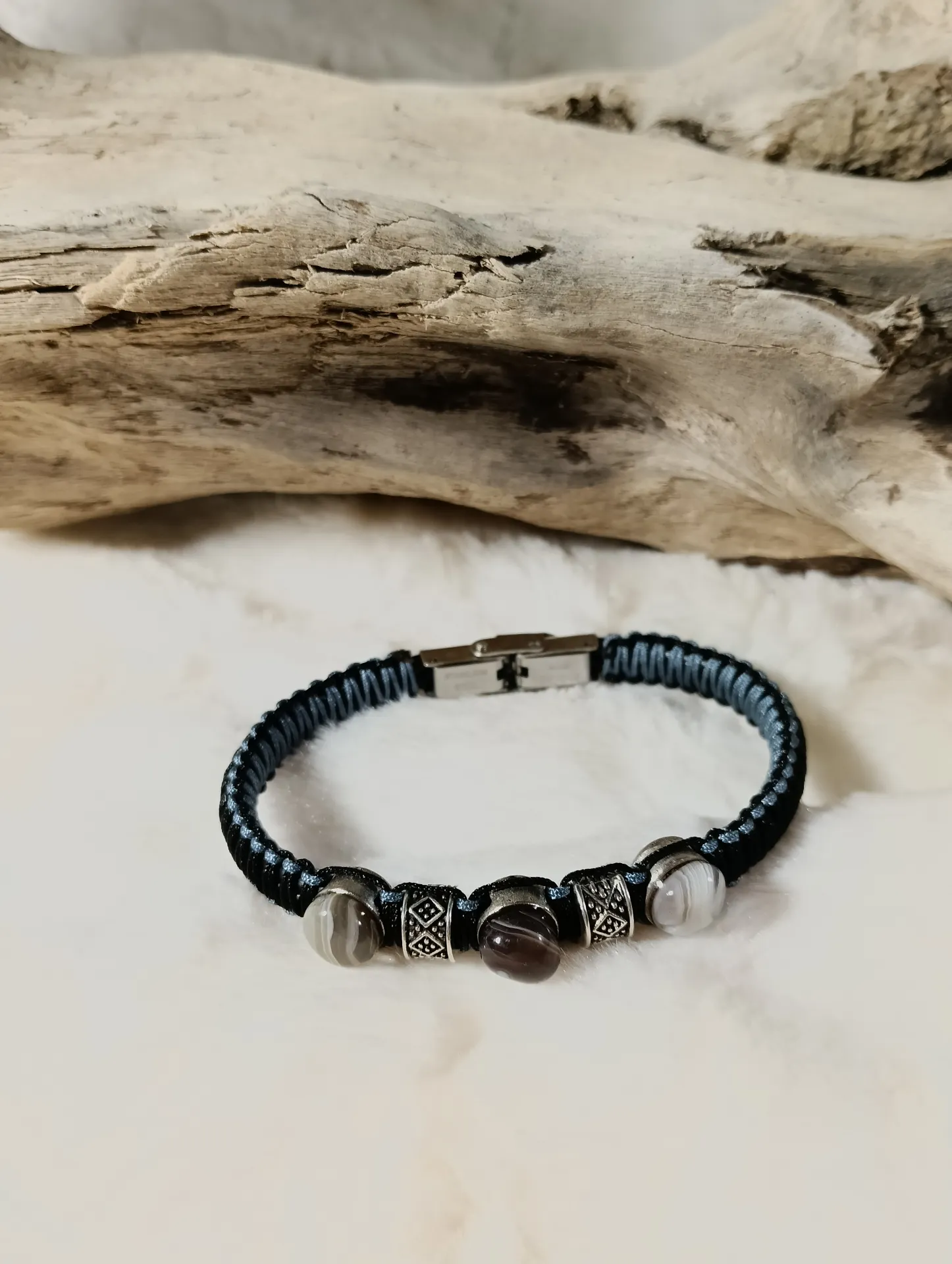 Pulsera hombre/unisex ágata botswana  - Imagen 2
