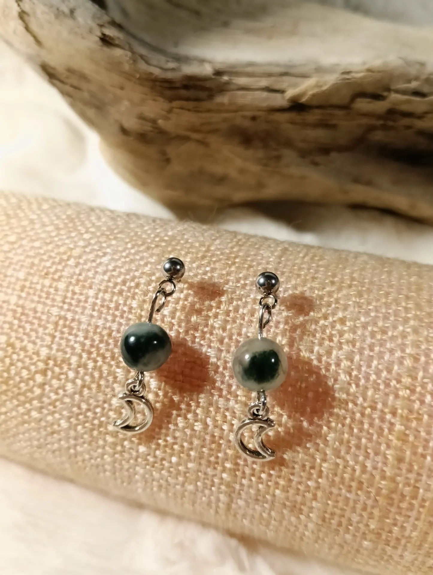 Pendientes ágata musgosa  - Imagen 3