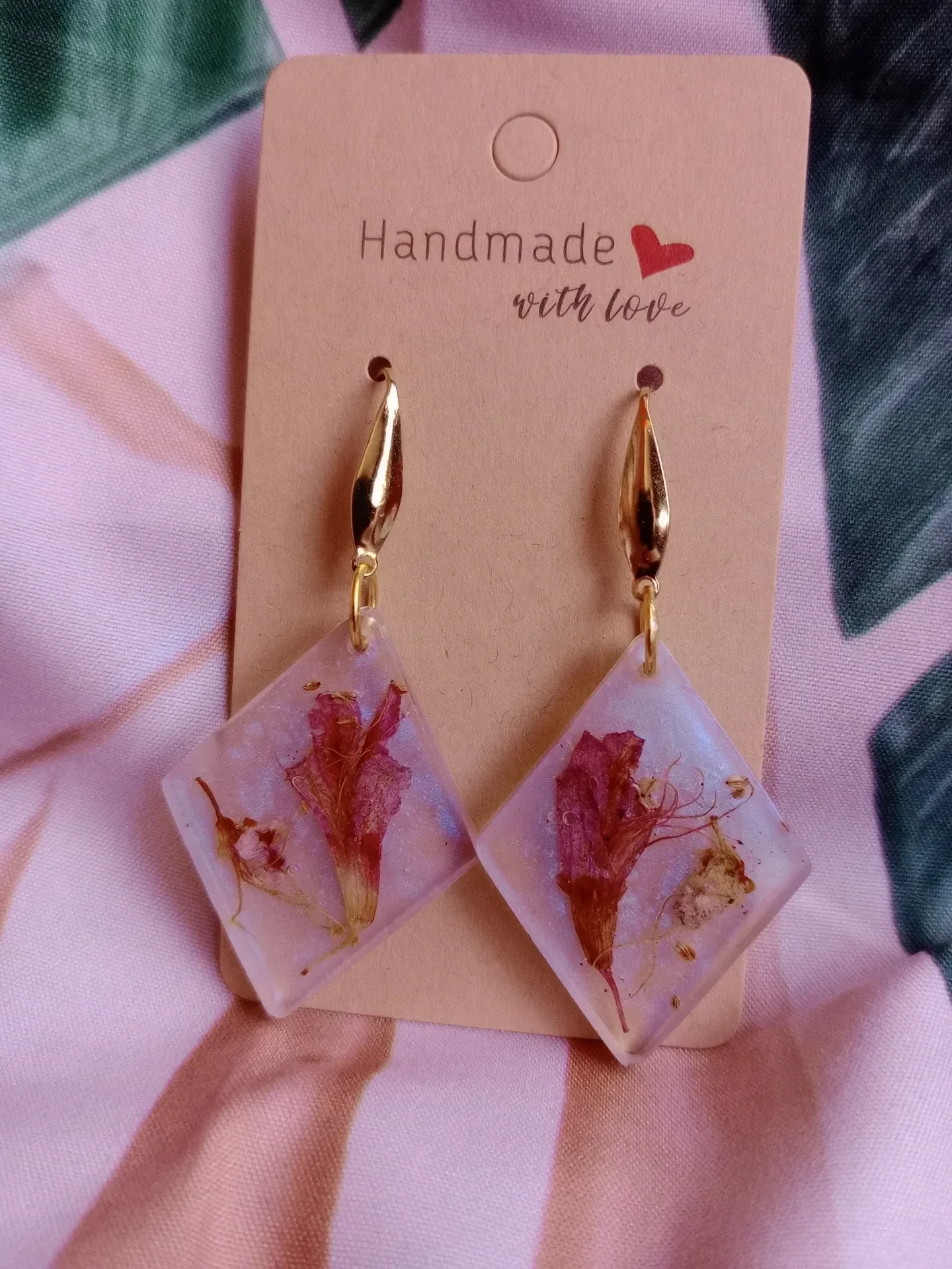 Pendientes flores encapsuladas