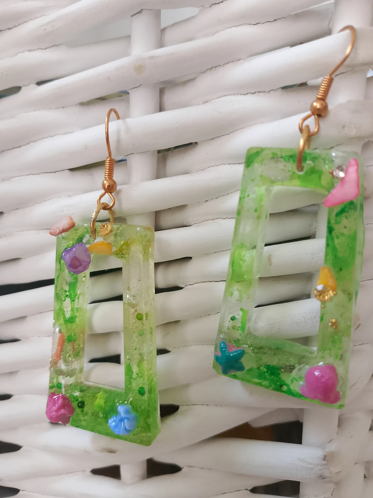 Pendientes verde mar - Imagen 3