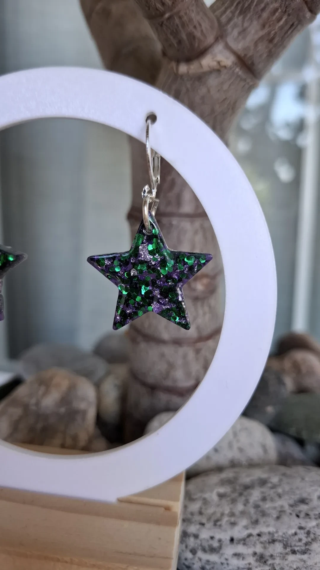 Conjunto de pendientes de estrellas y colgante de luna - Imagen 4