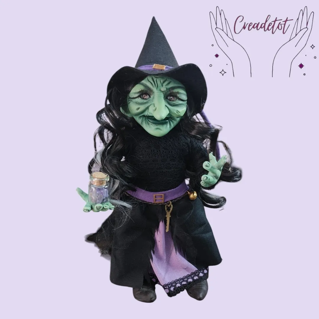 Bruja articulada inspirada en la bruja del oeste