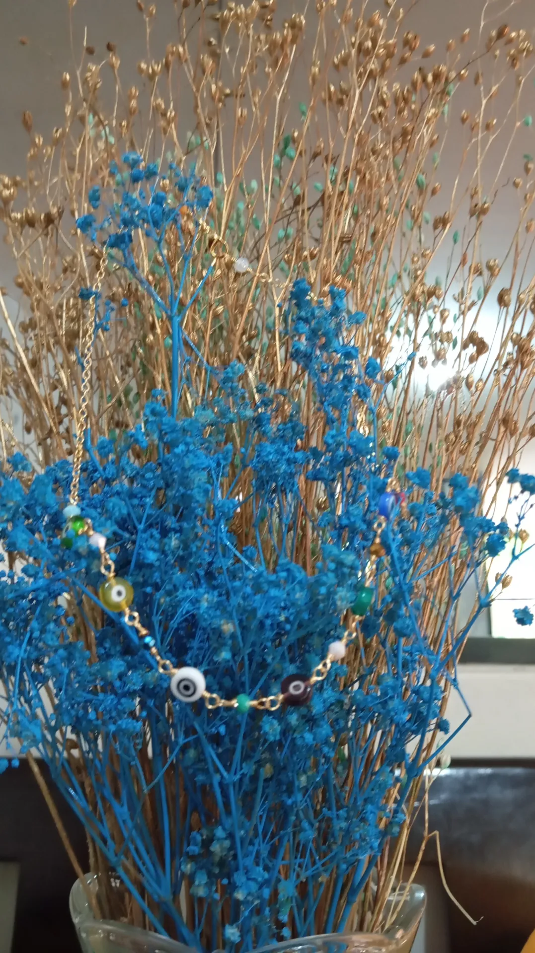 Collar con cristales y ojos turcos 