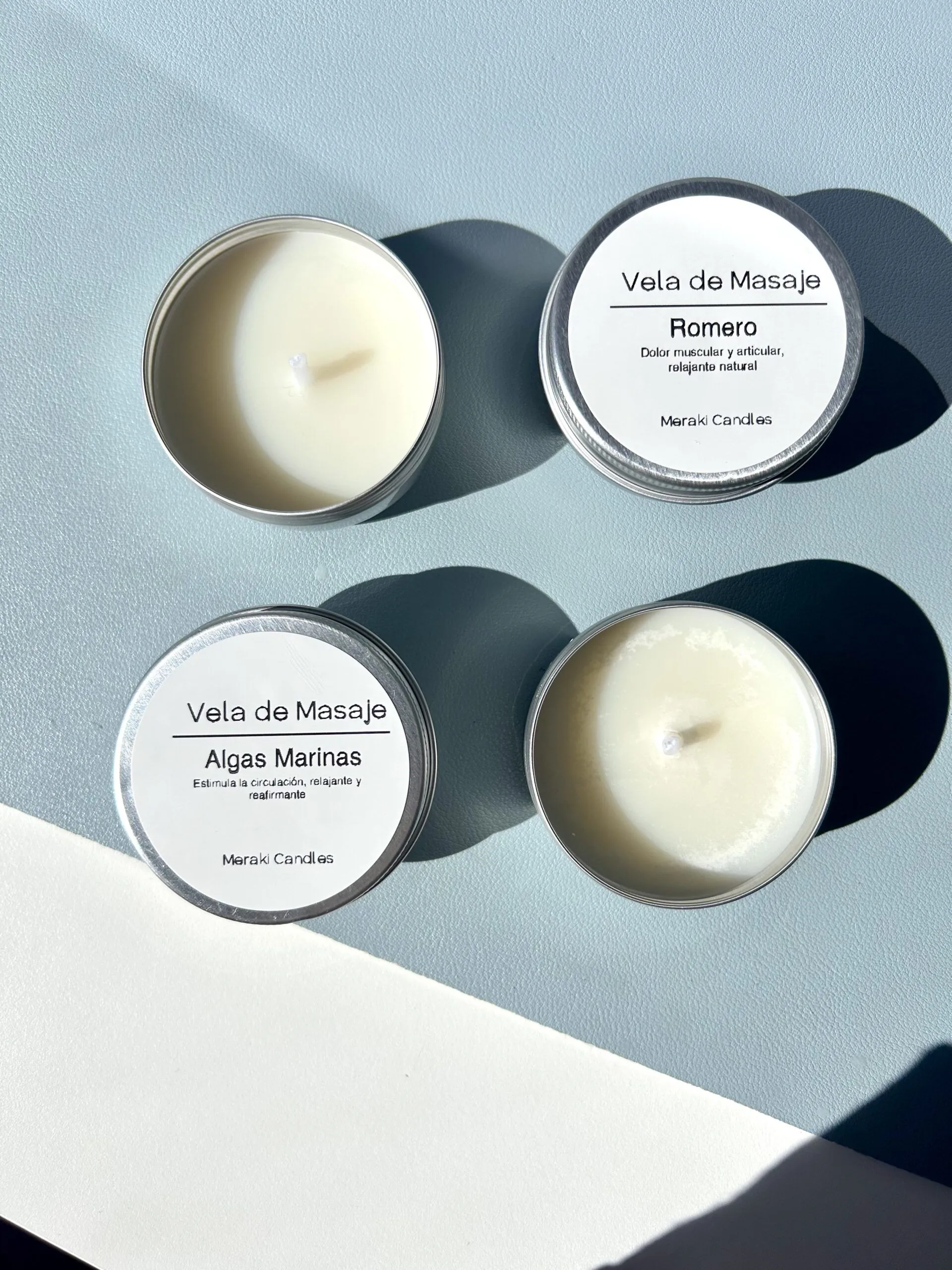 Velas de masaje