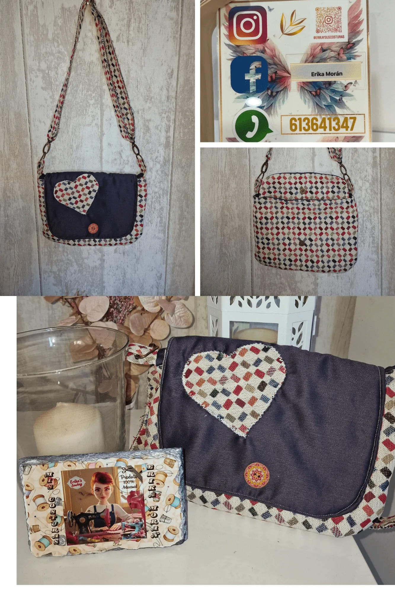 Bolso bandolera de lona