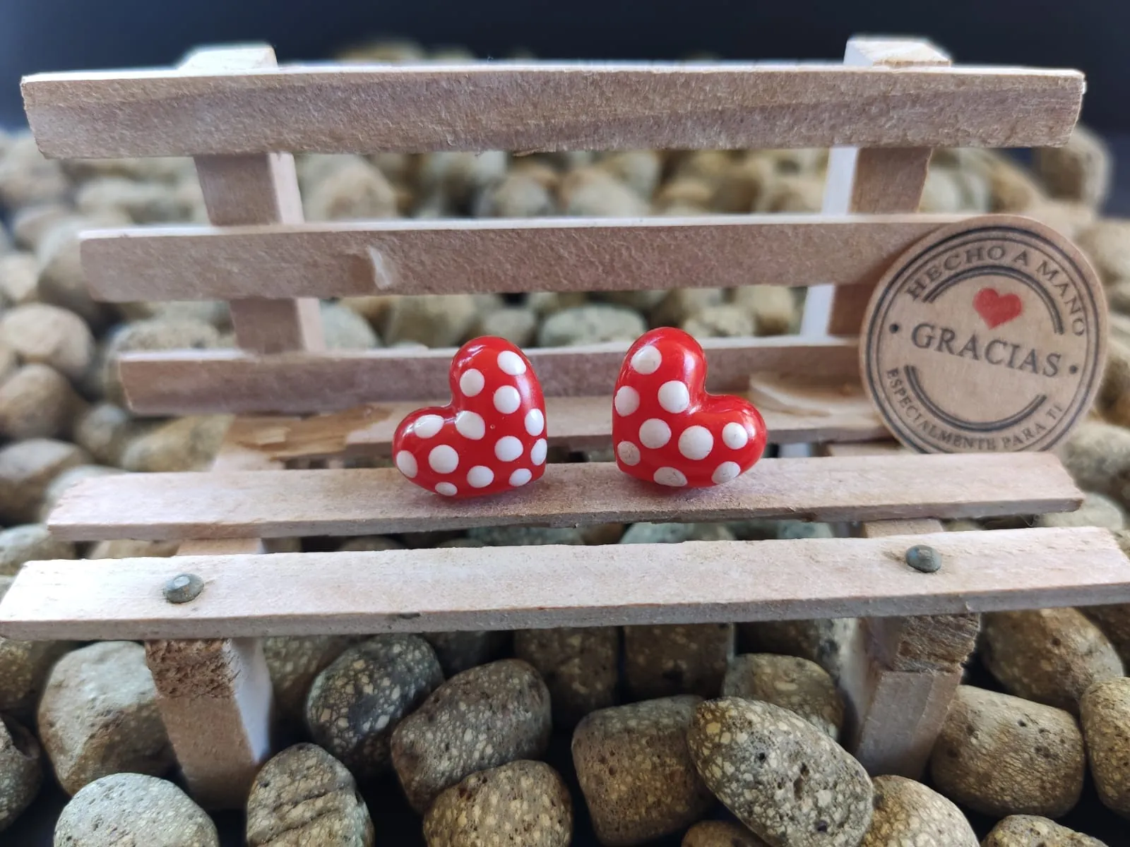 Pendientes corazón de Resina