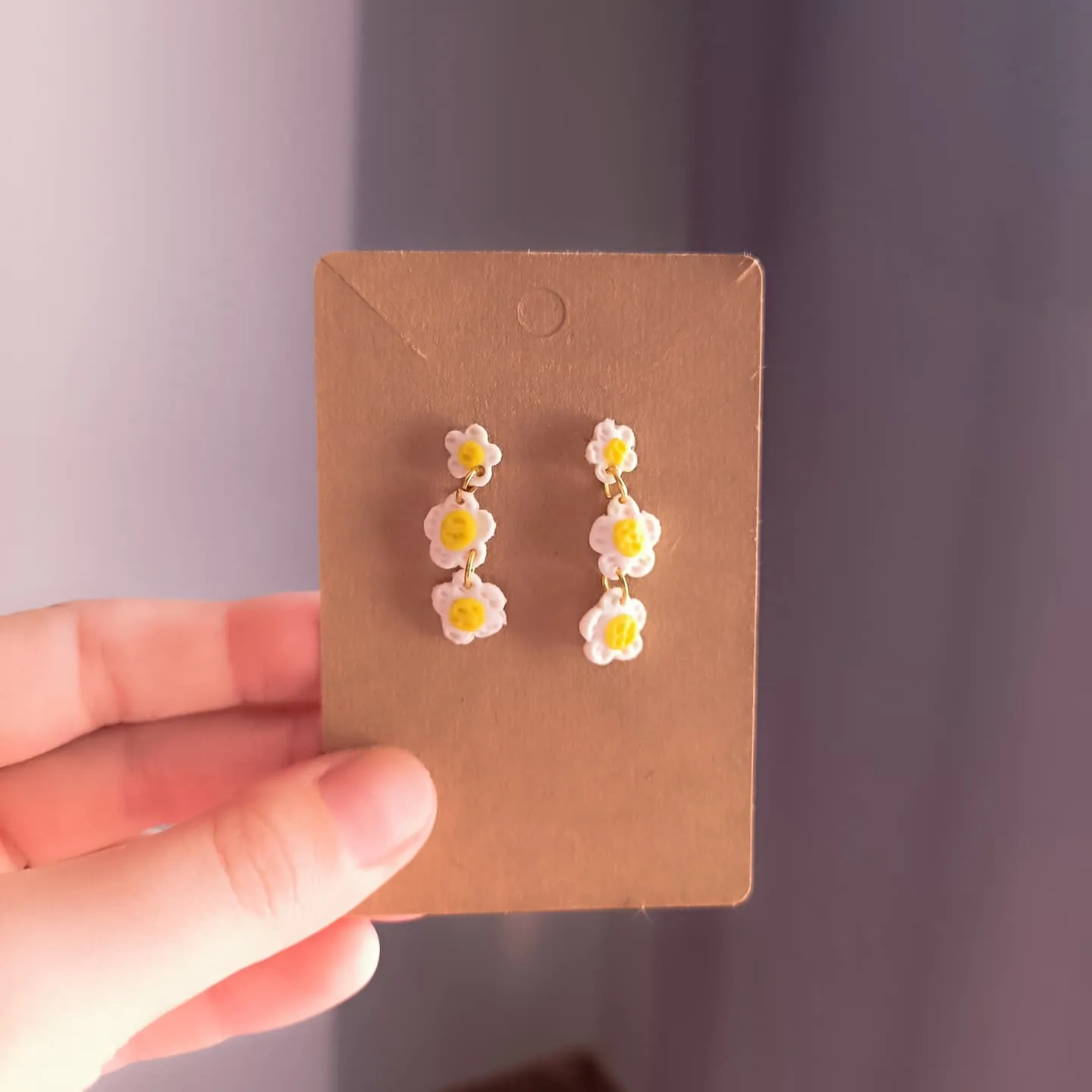 Pendientes "mini flor triple"