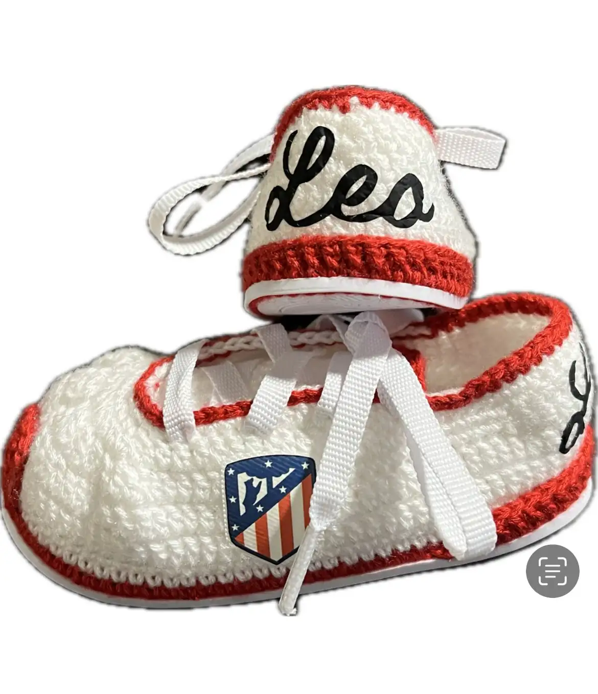 Patucos de fútbol para bebé del equipo del Madrid Atlético, personalizados - Imagen 2