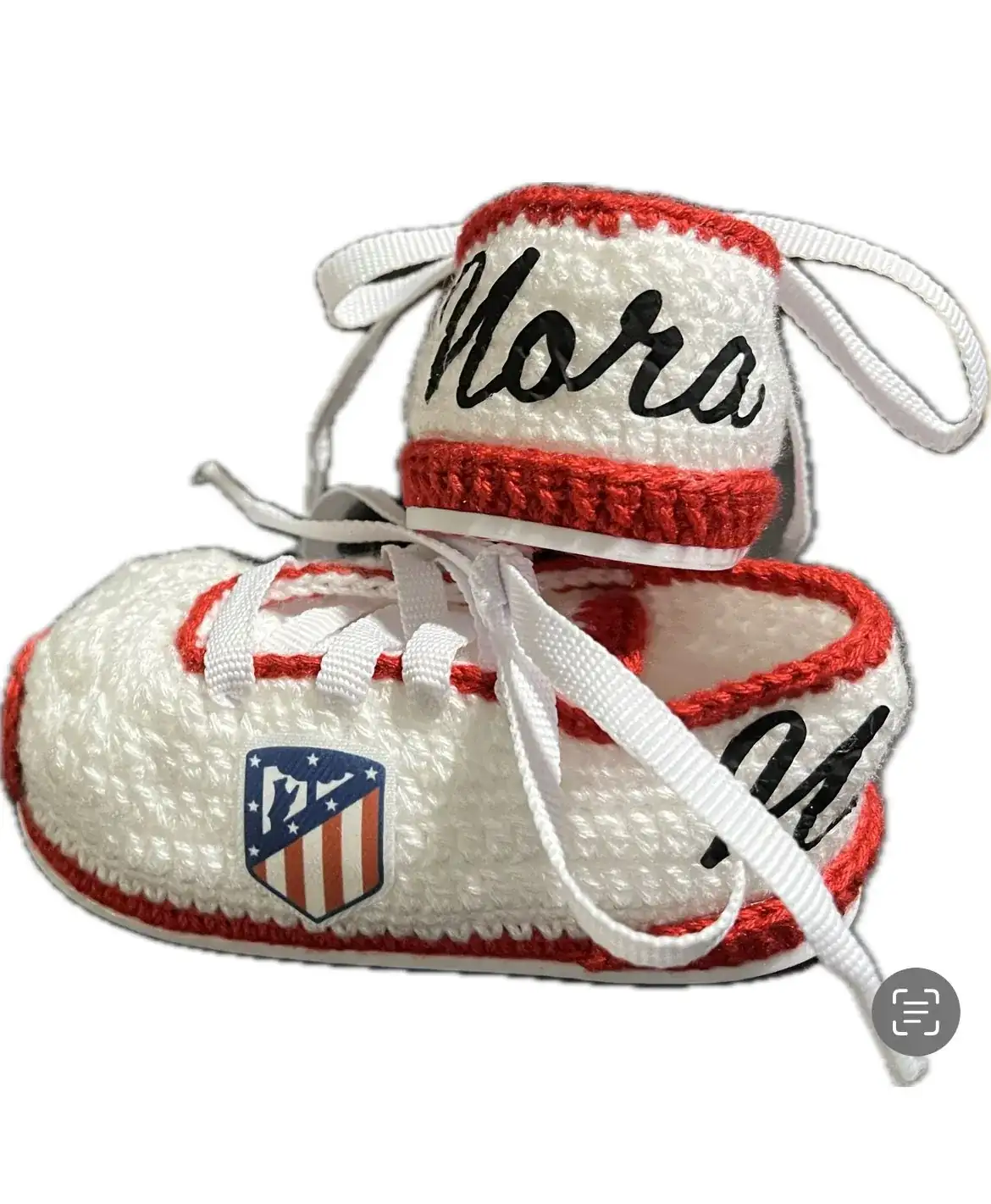 Patucos de fútbol para bebé del equipo del Madrid Atlético, personalizados - Imagen 4