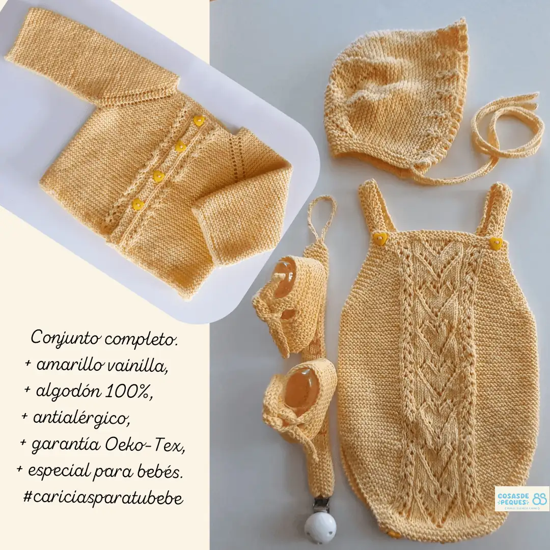 Conjunto completo tejido con un elegante color amarillo - Imagen 3