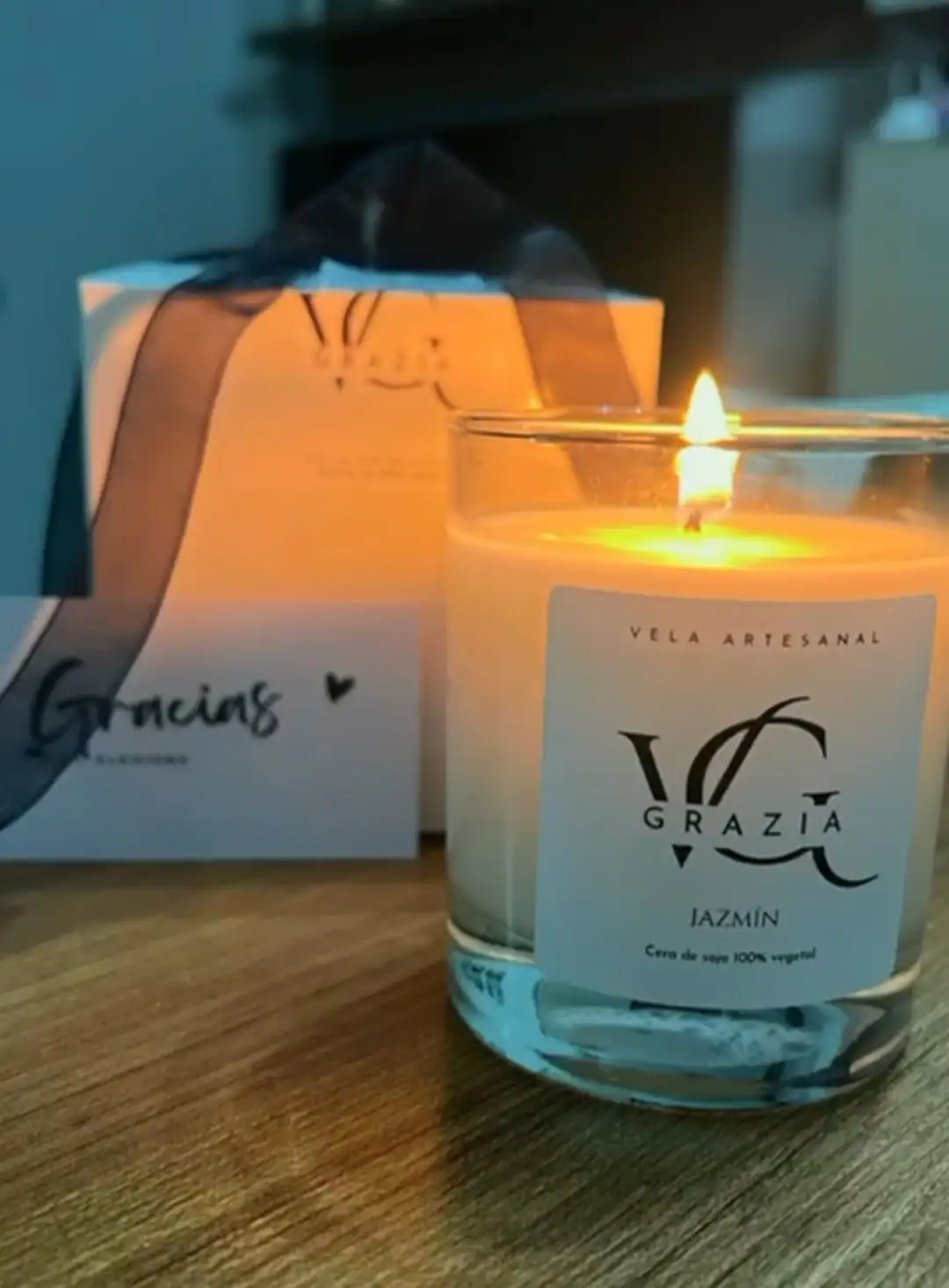 Velas de cera de soja con mecha de hilo de algodón trenzado - Imagen 2