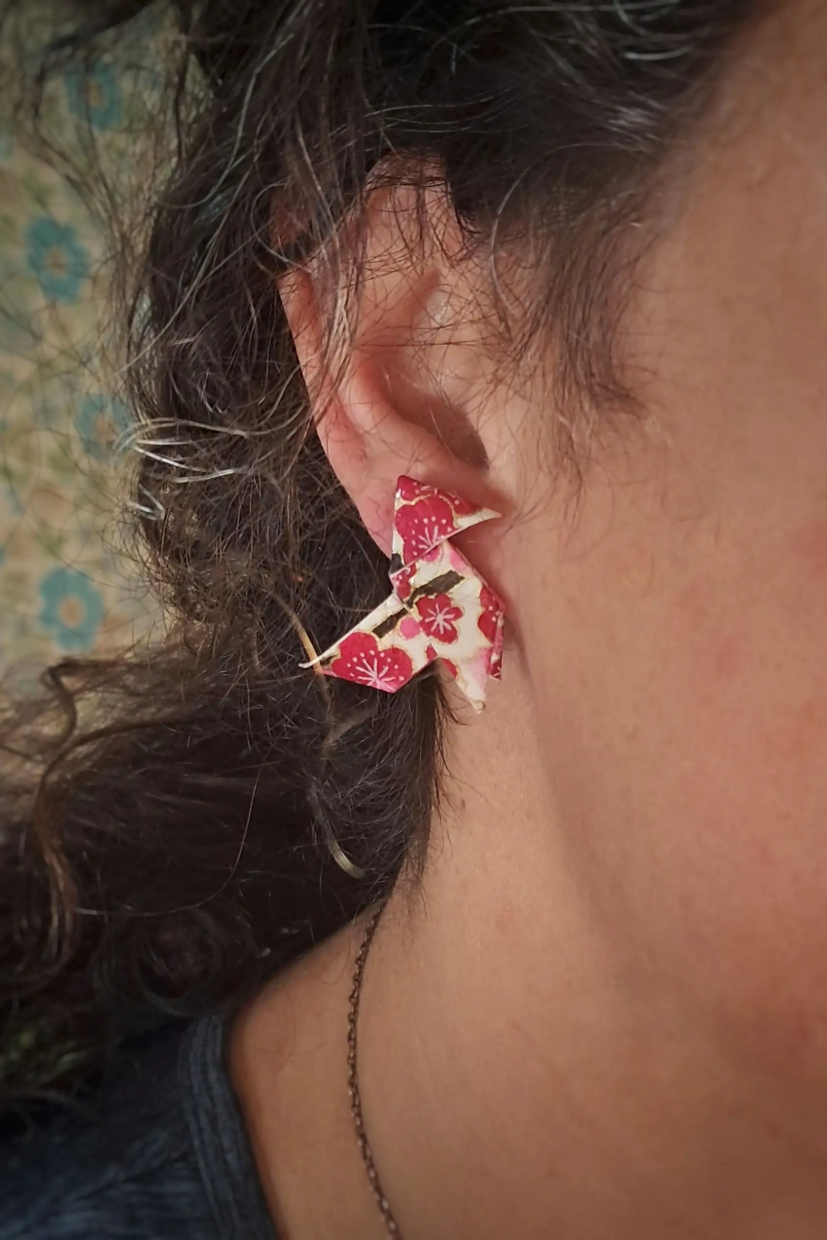 Pendientes de pajarita de origami - Imagen 4