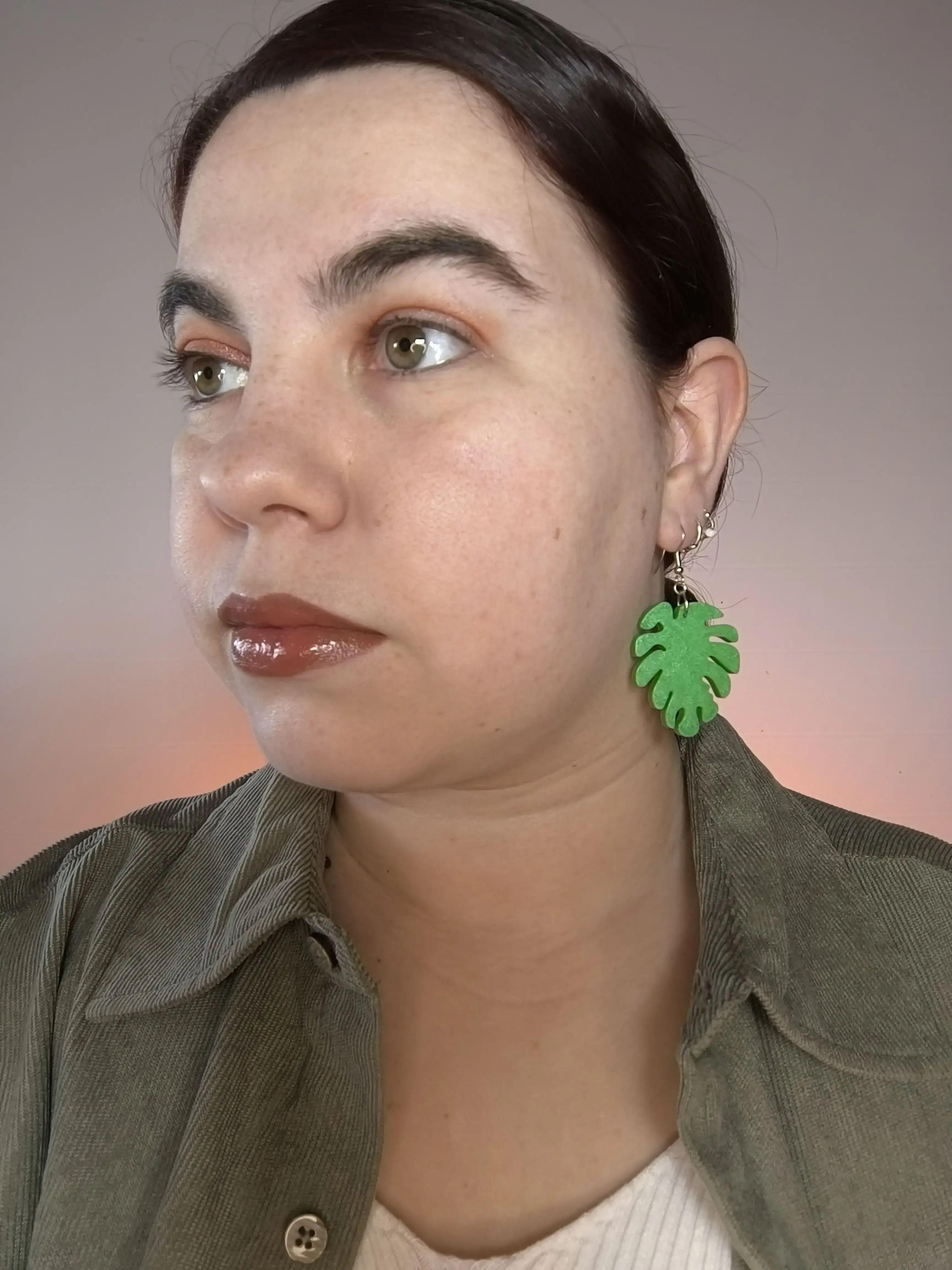 Pendientes resina 'Leaf' 