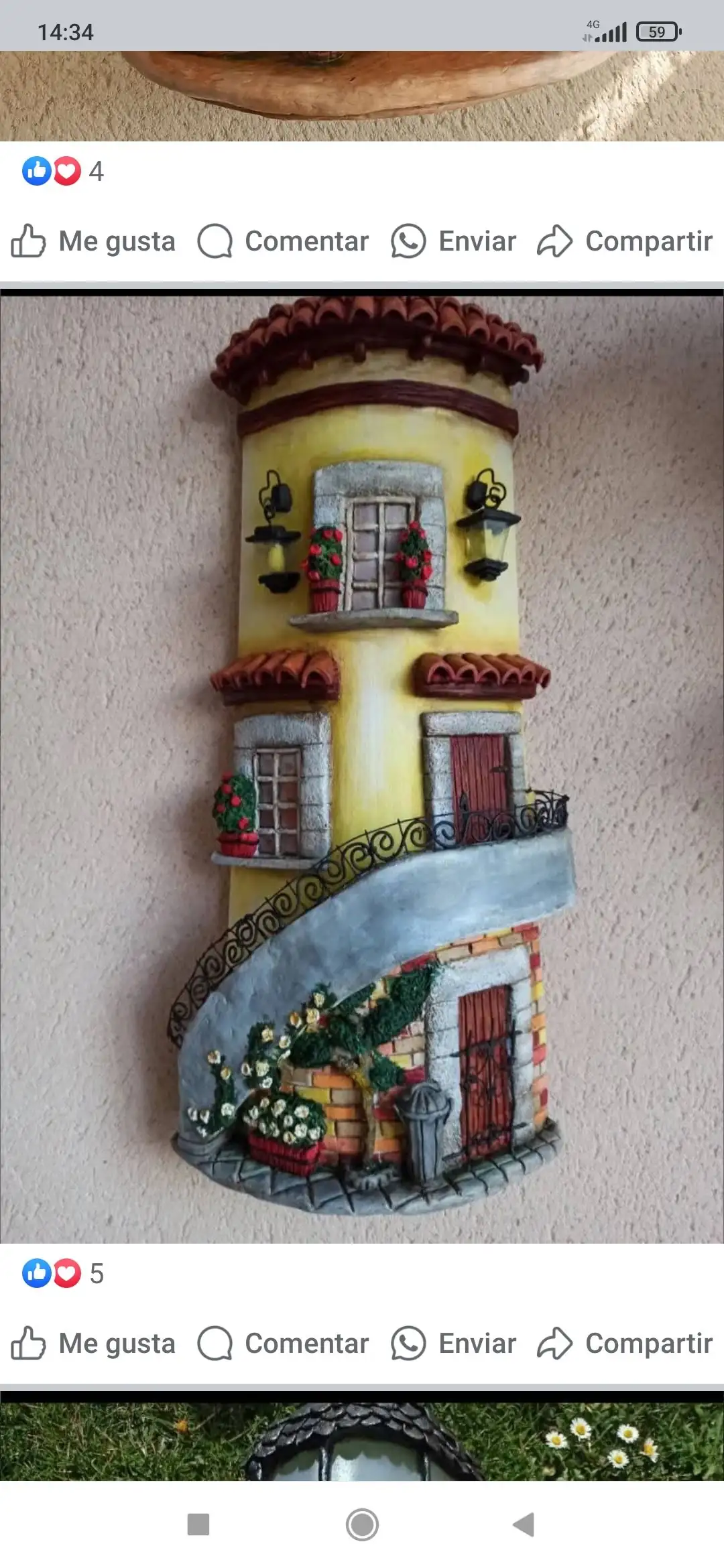 Teja decorada