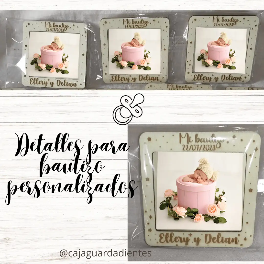 Marcos en madera: Detalles para bautizo - Imagen 3