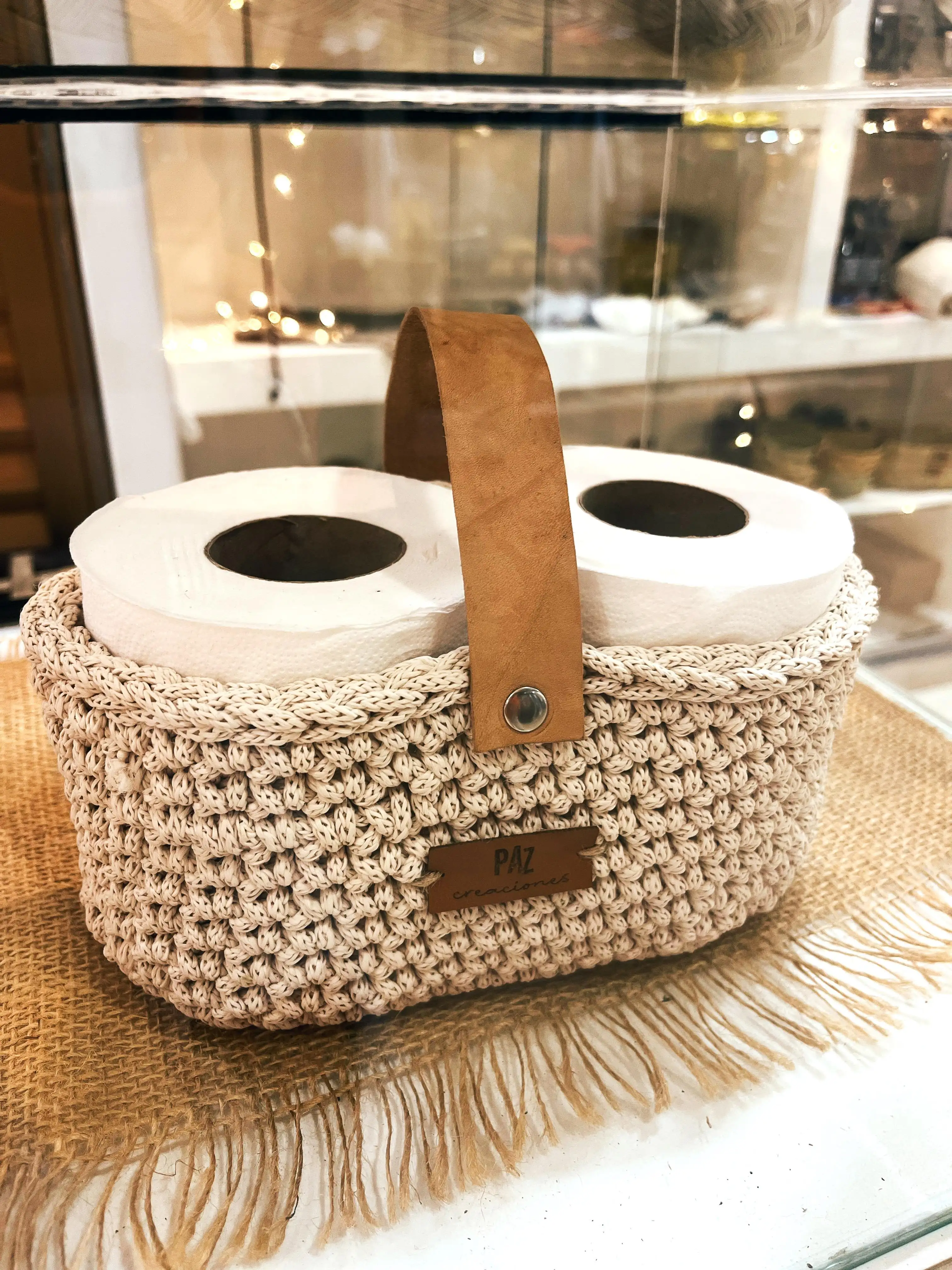 Portapapel tejido a crochet