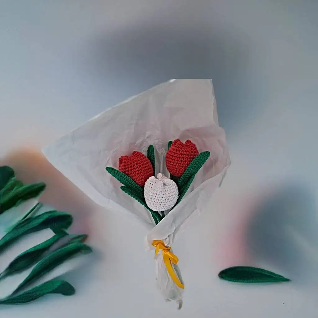 Ramitos de tulipanes de crochet
