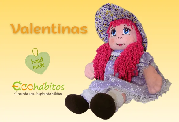 Muñecas de Trapo "Valentinas" Compañeras Únicas - Imagen 3