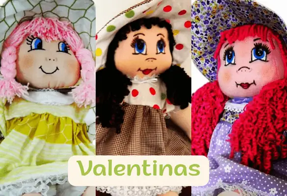 Muñecas de Trapo "Valentinas" Compañeras Únicas