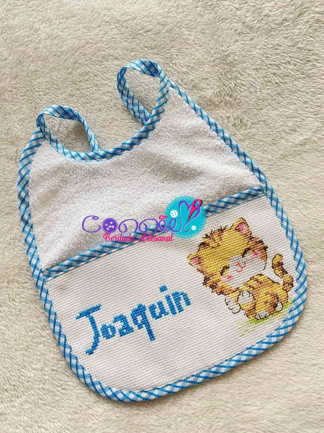 Babero Gatico Azul