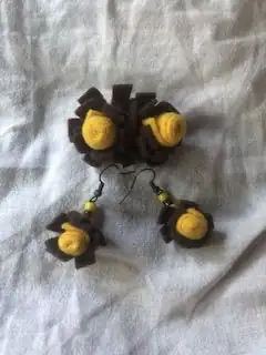 Broche y pendientes Yellow-brown 