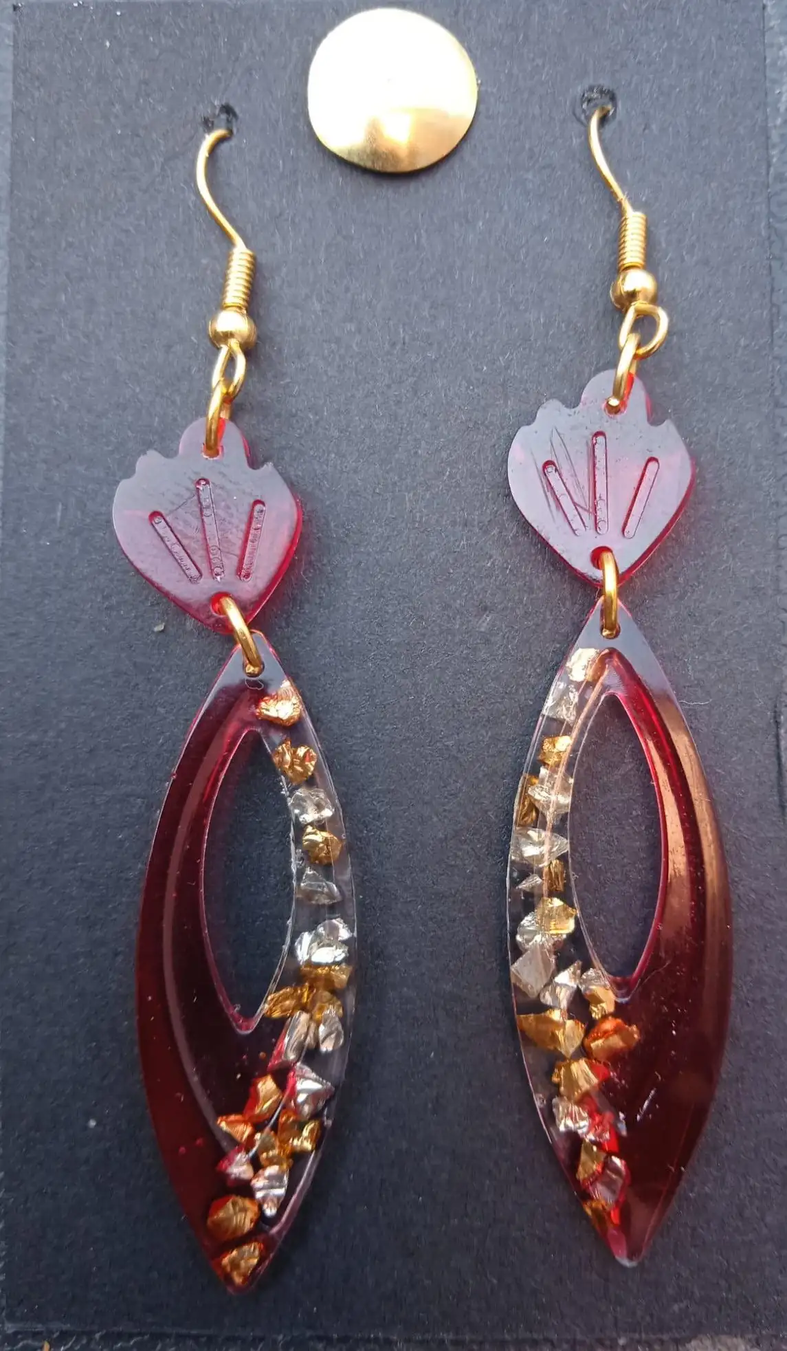 Pendientes Gotas de Rubí y Oro