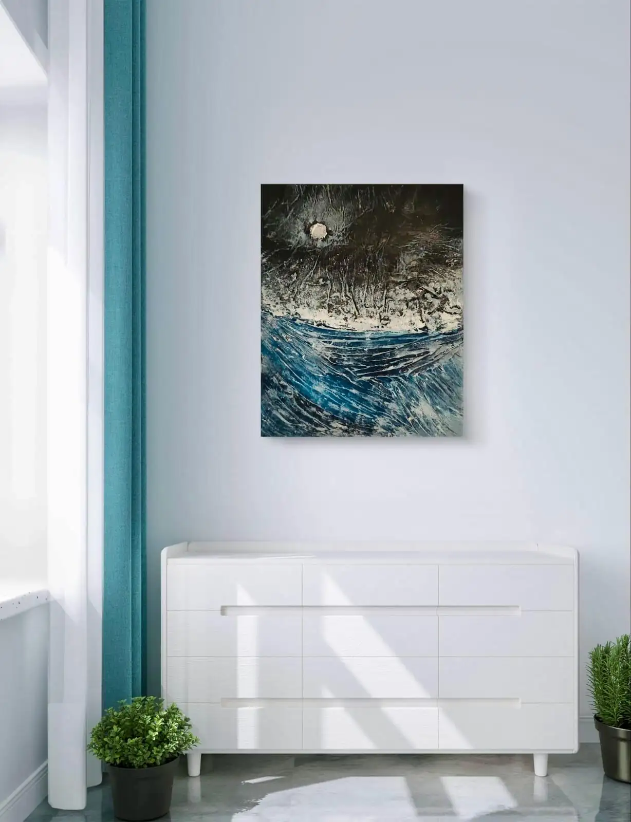 Cuadro abstracto "Mar de noche" - Imagen 4