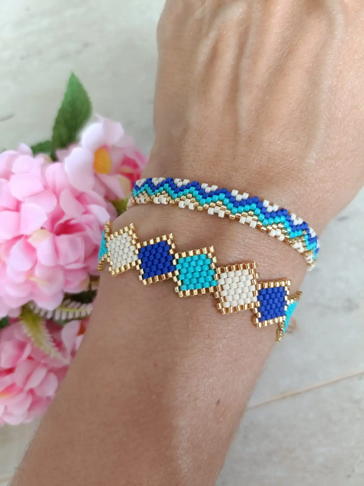 Duo de Pulseras tejidas en Miyuki 