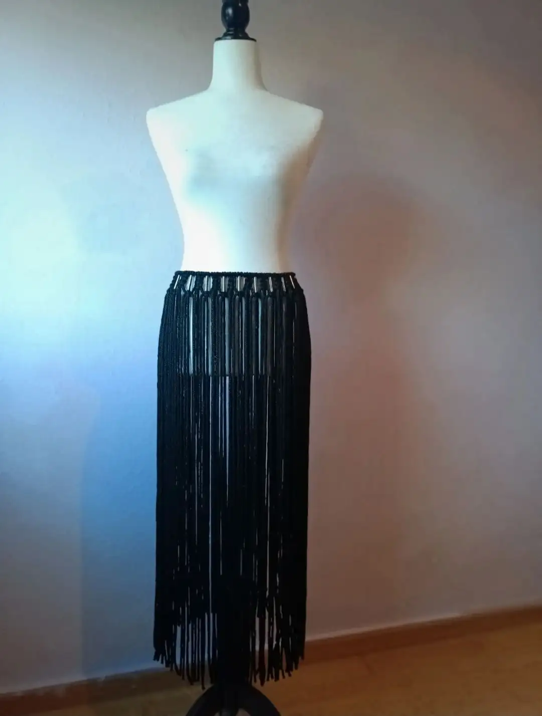 Falda en macramé