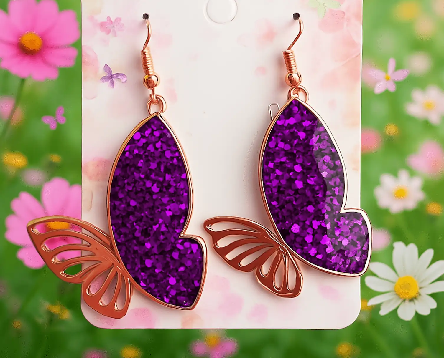 Pendientes Mariposa Púrpura