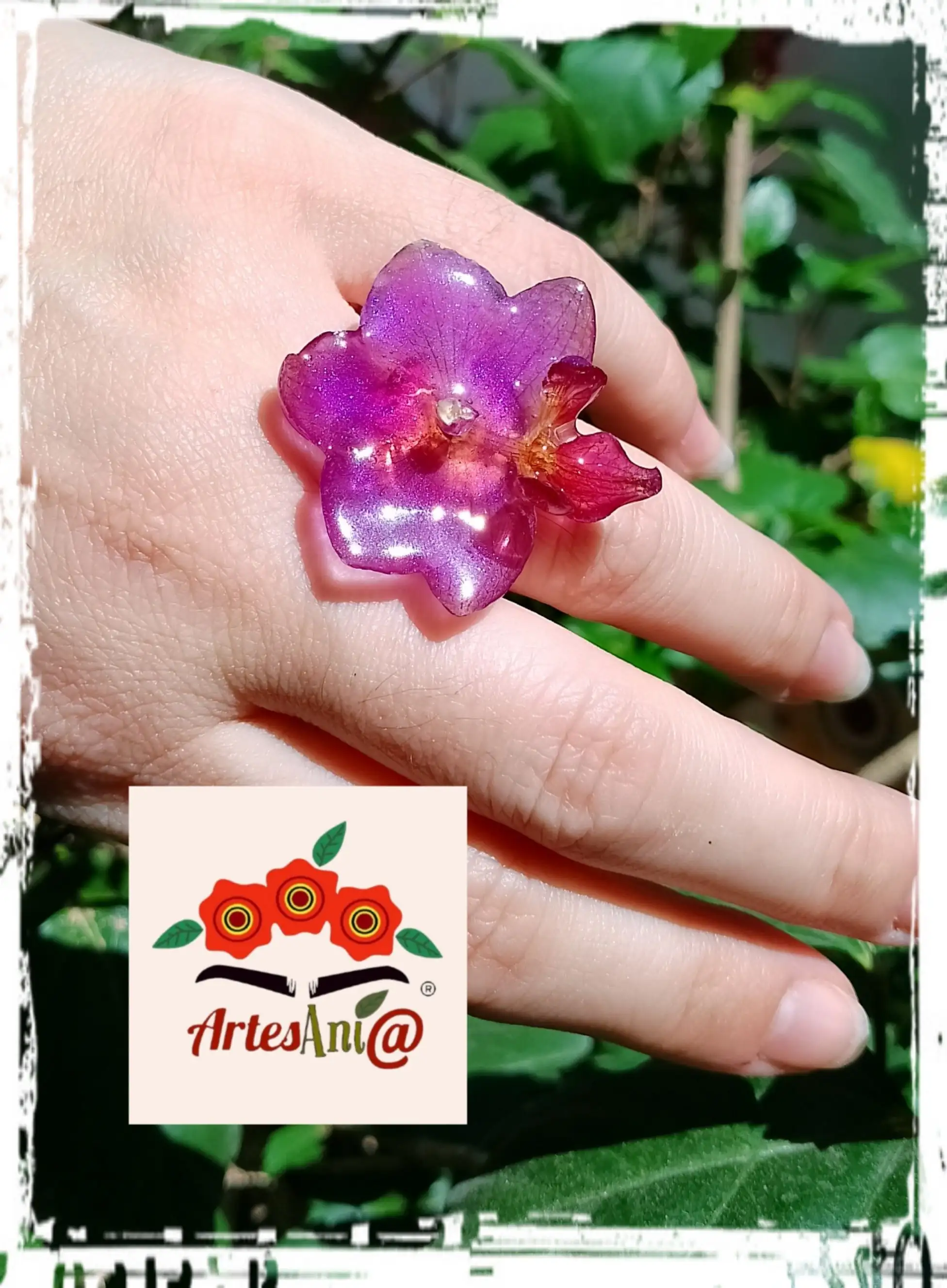 Anillo Orquídea Joyería Botánica  - Imagen 2
