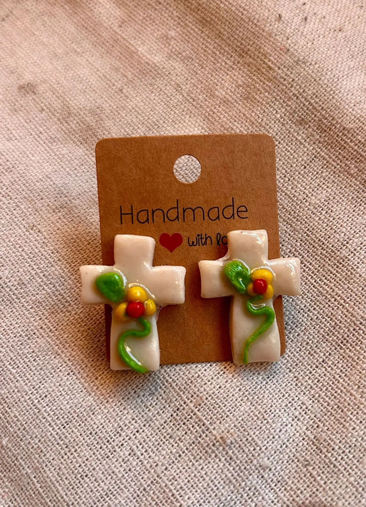 Pendientes Cruz Floral