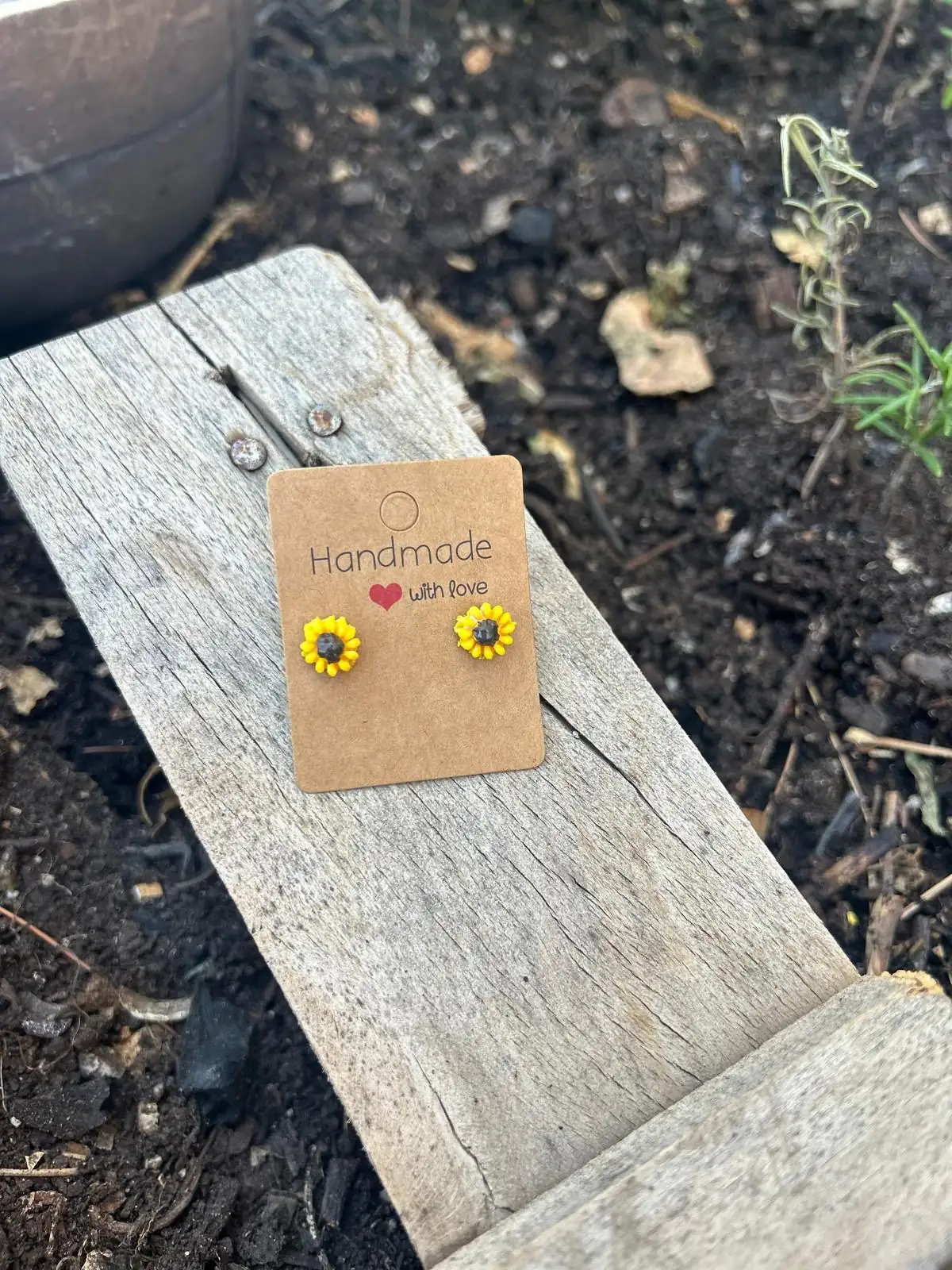 Pendientes mini girasoles