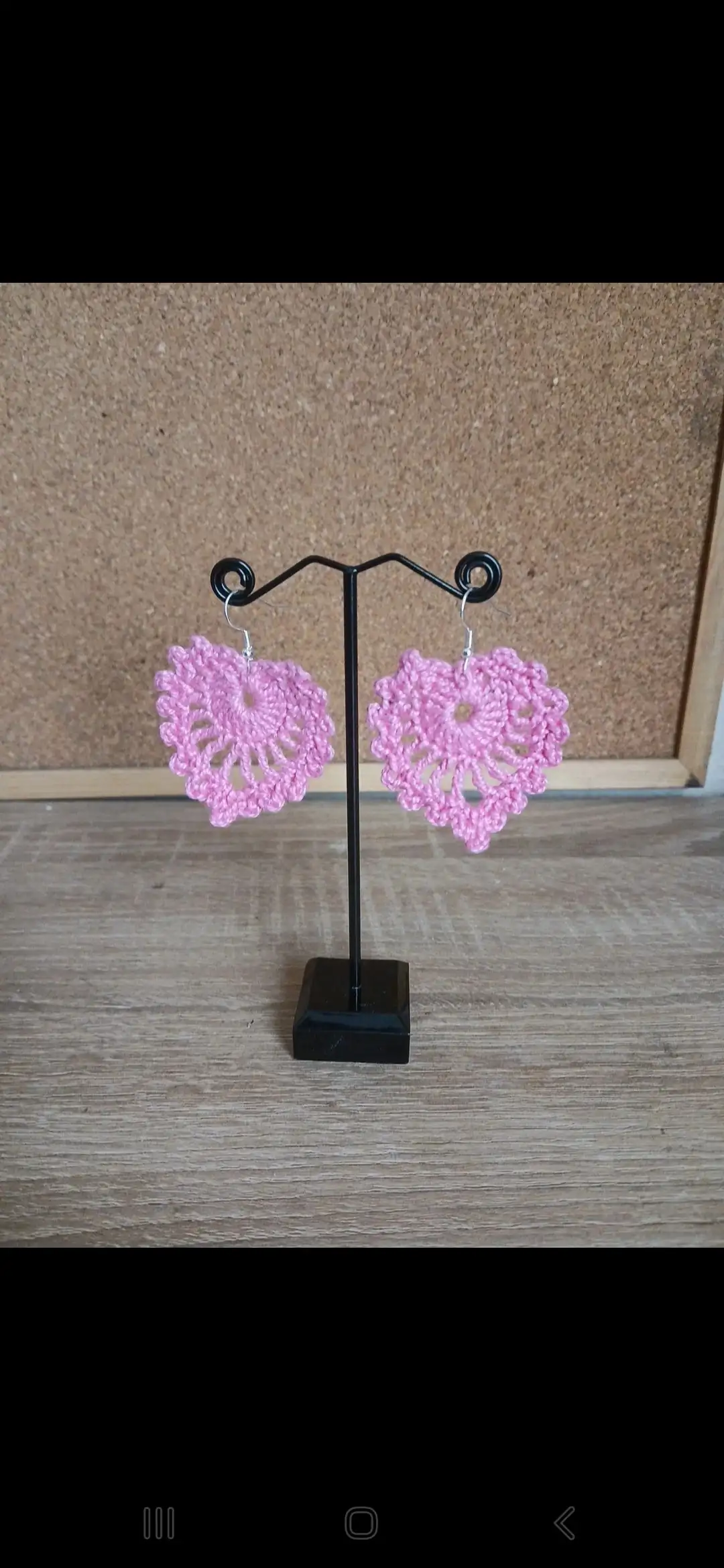 Pendientes de crochet hechos artesanalmente - Imagen 3