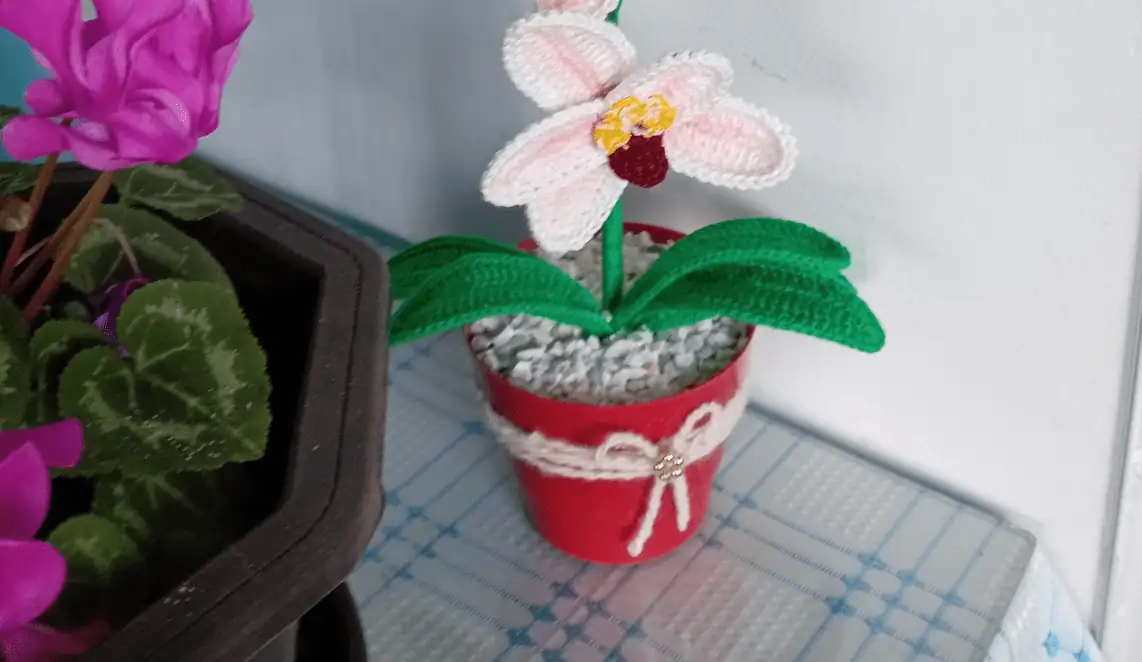 Orquídea tejida a mano - Imagen 2