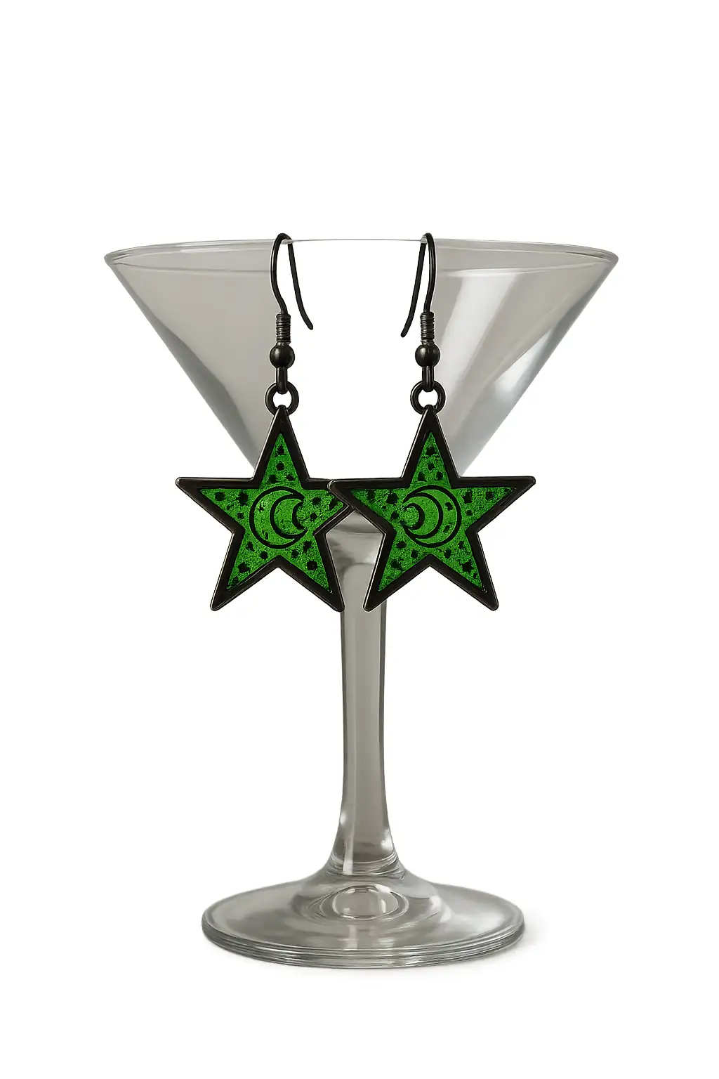 Aretes Estrella Cósmica Verde - Imagen 3