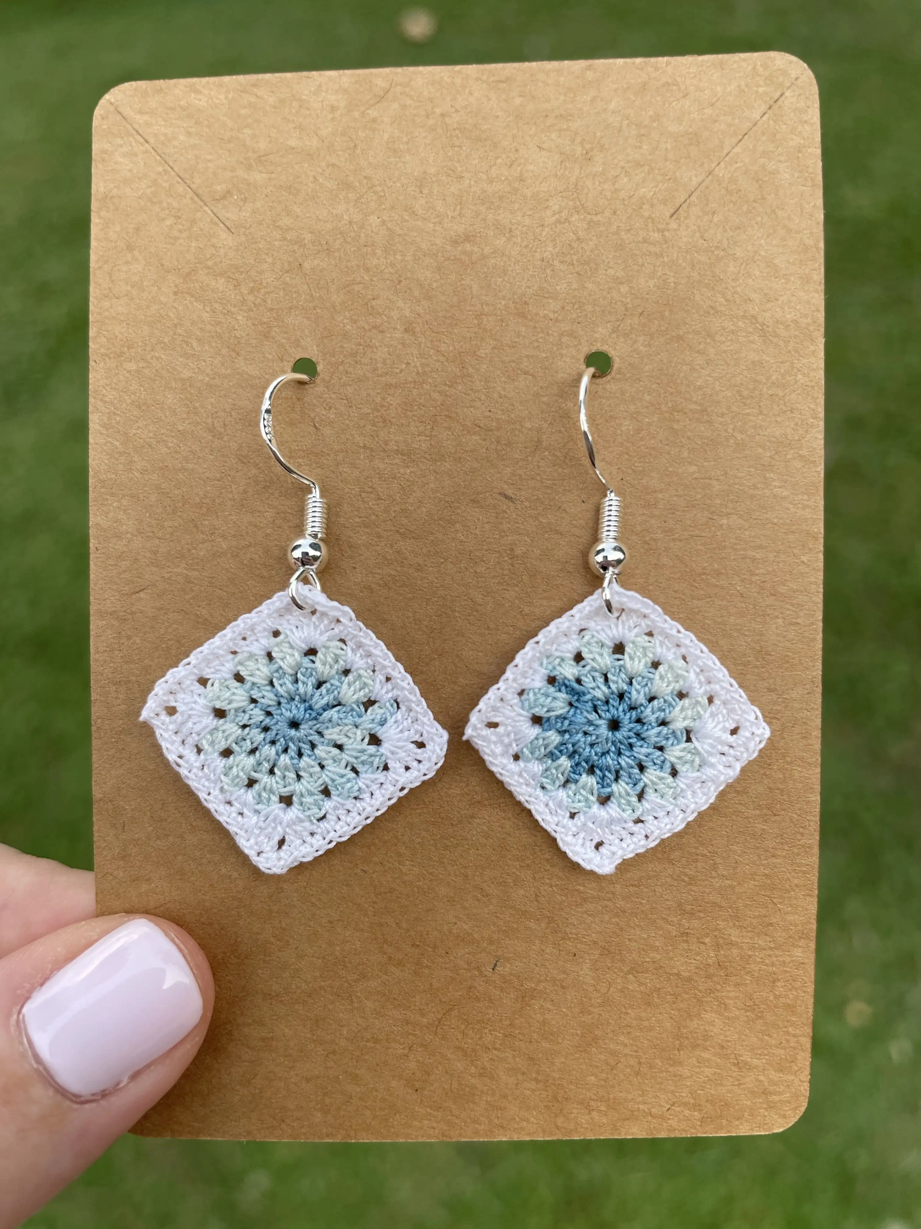 Pendientes mini mosaico azul claro