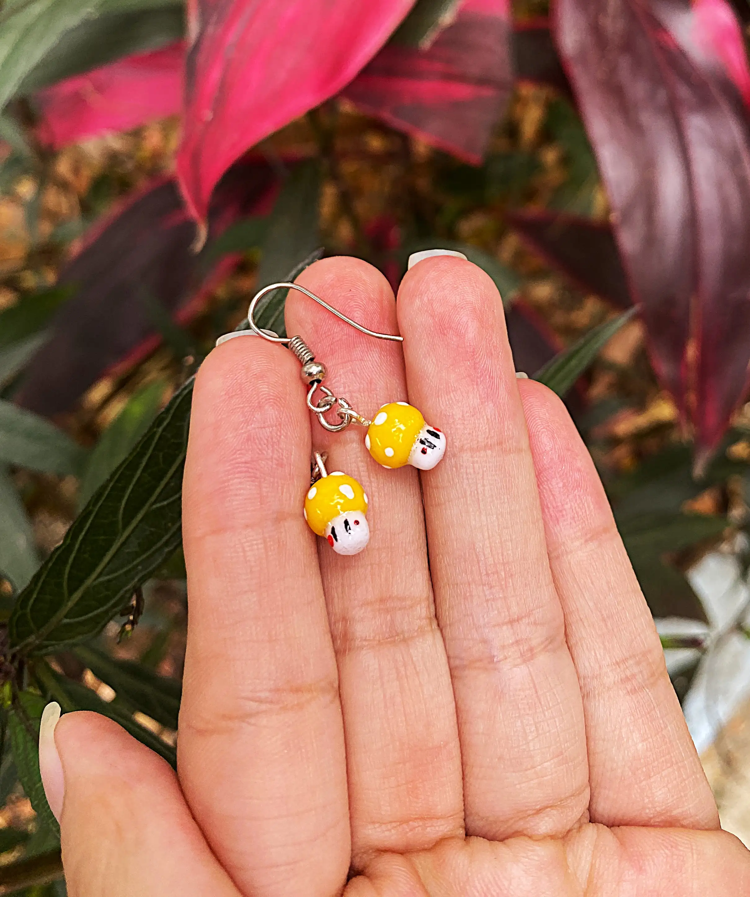 Aretes colgantes de honguitos - Imagen 3