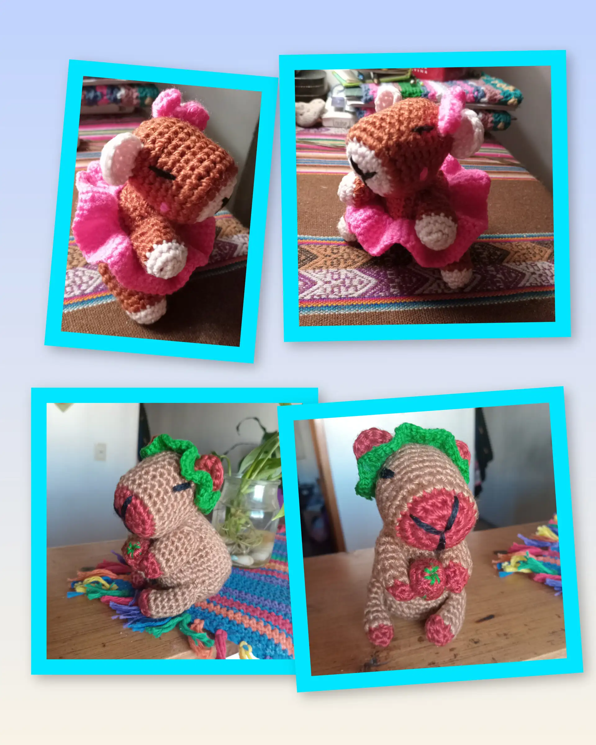 Carpincho amigurumi con vestido rosa - Imagen 3