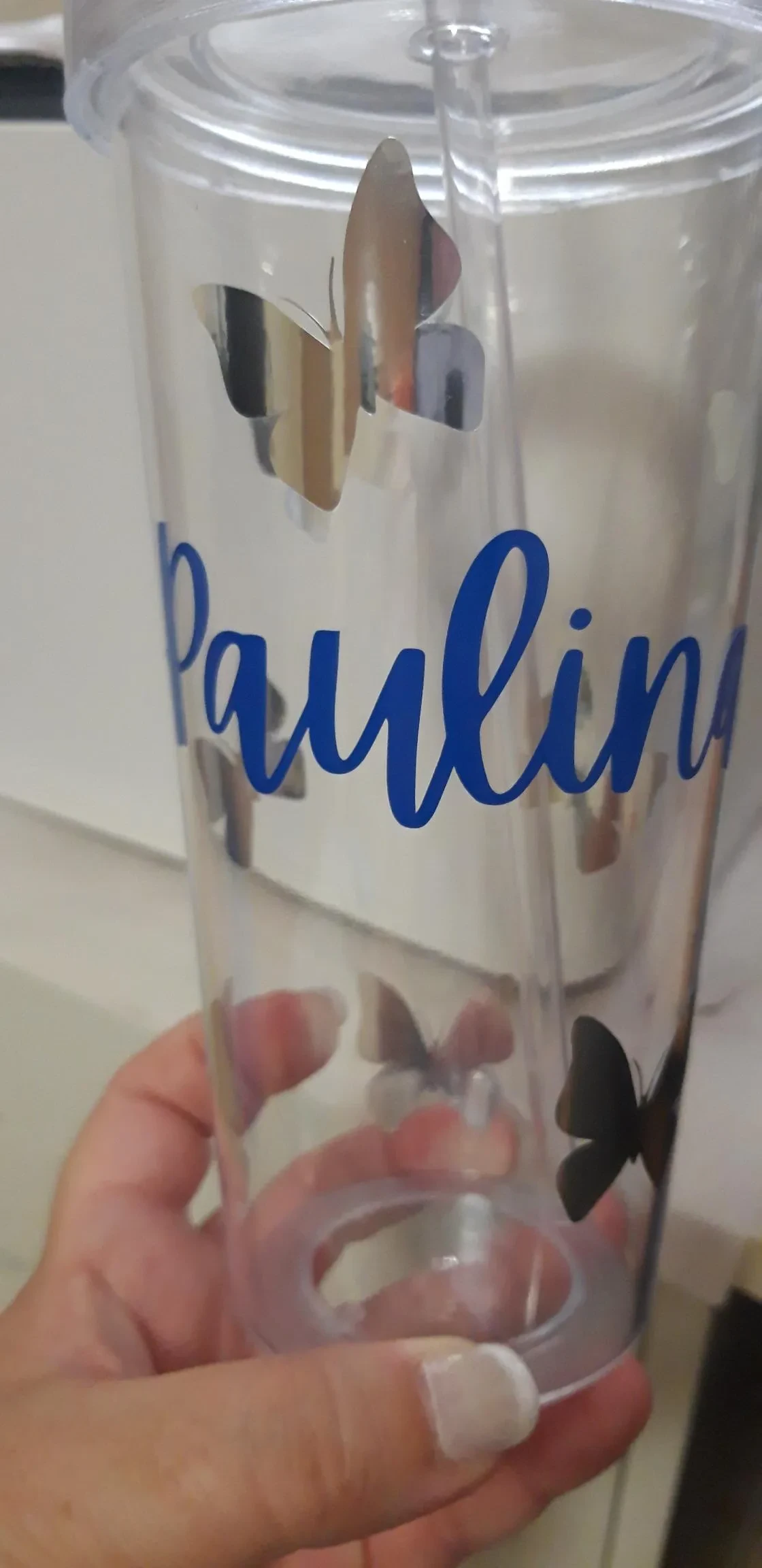Vaso con pajita personalizado