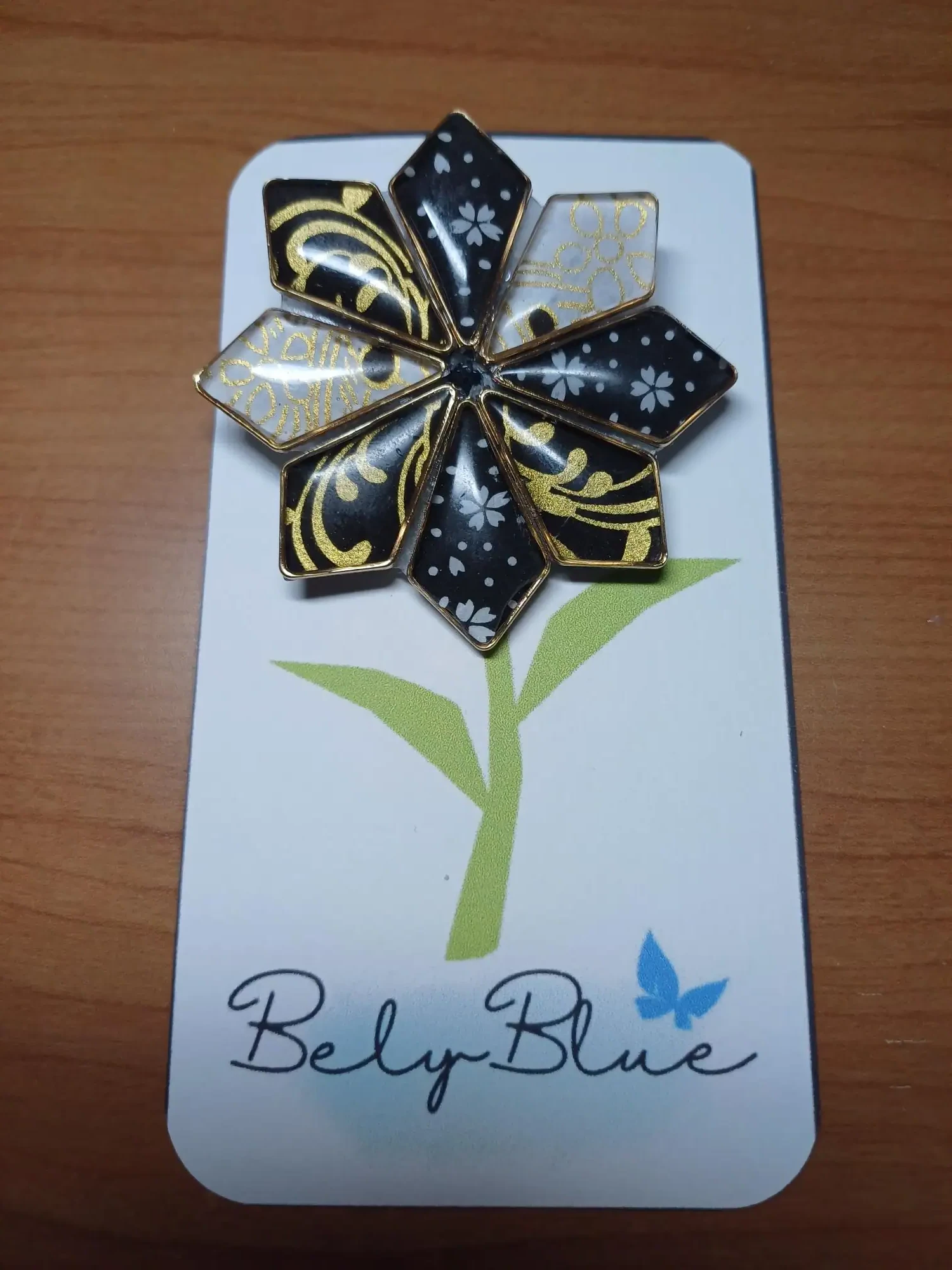 Broche flor dorado - Imagen 2