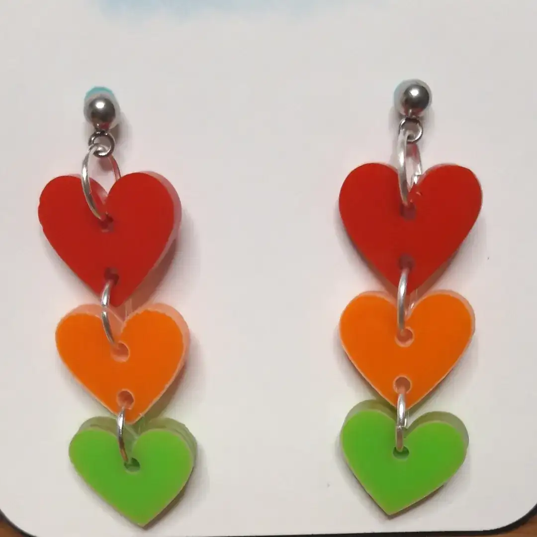 Pendientes tricuore en plateado