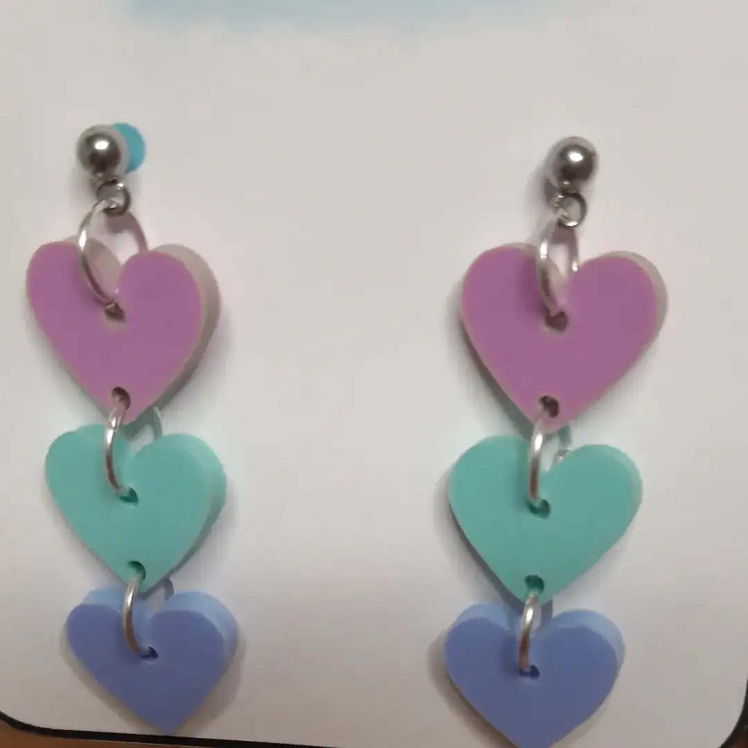 Pendientes tricuore en plateado - Imagen 2