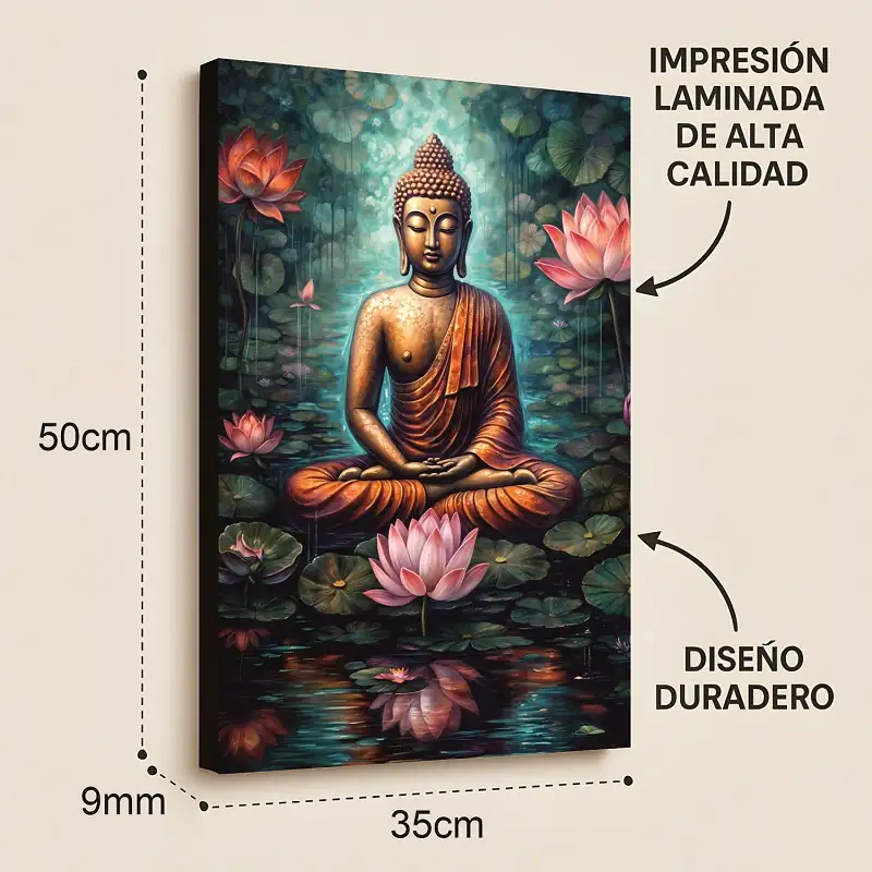 Cuadro Decorativo Espiritual Buda E2 50x35 MDF - Imagen 2
