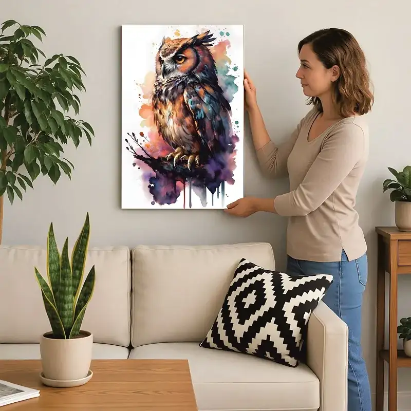 Cuadro Decorativo Animales Búho E1 50x35 MDF - Imagen 3