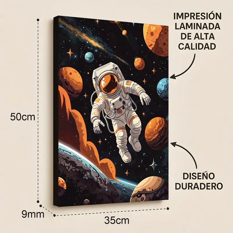 Cuadro Decorativo Nasa Astronauta E2 50x35 MDF