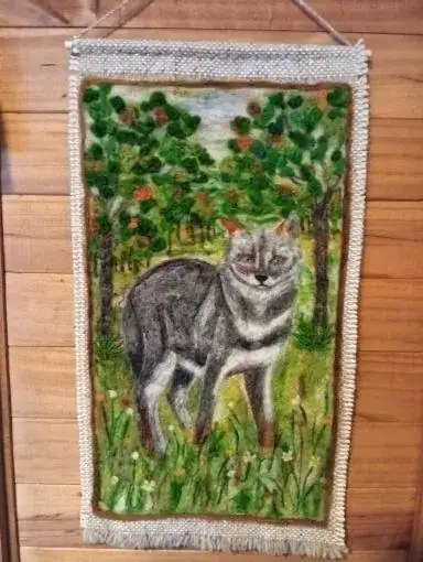 Tapiz en vellón agujado