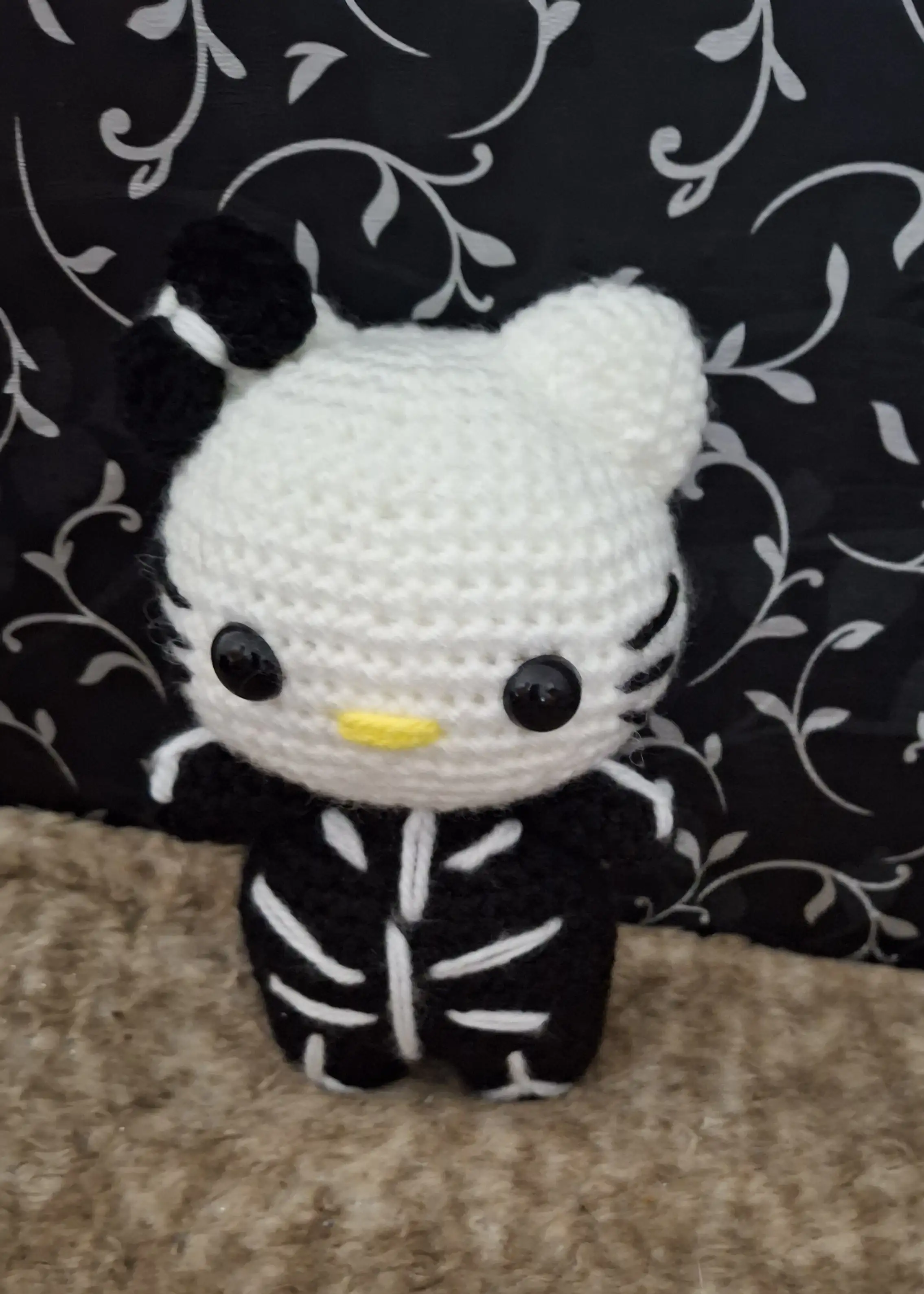 Amigurumi Hello kitty esqueleto